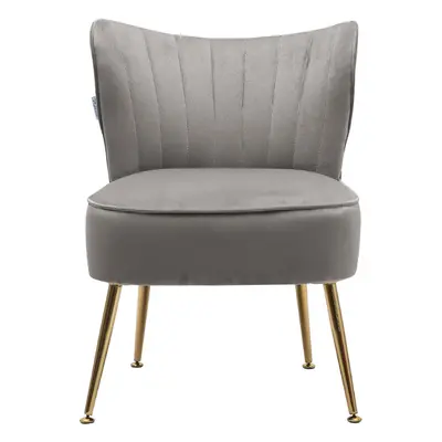 Modern Grey Armless Wingback Accent Chair