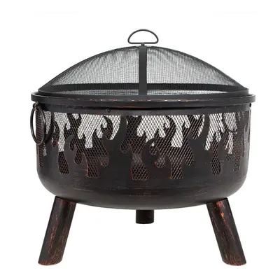 Wildfire Steel Firepit-Bronze Effect Outdoor Heating, Black