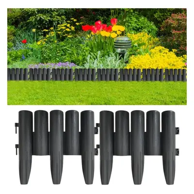 vidaXL 36x Lawn Edgings Anthracite PP Garden Borders Edges Decoration Outdoor