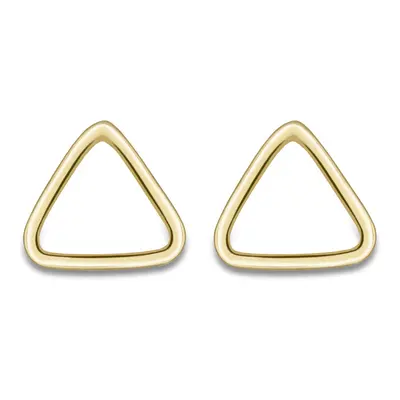 Jewelco London 9ct Yellow Gold Open Equilateral Triangle Outline Stud Earrings - ERNR02638