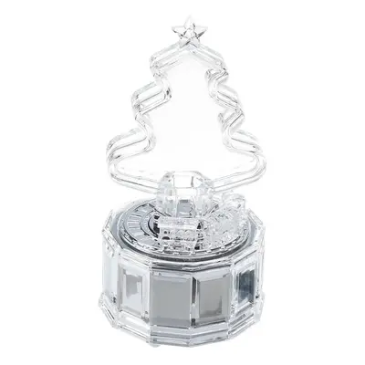 Christmas Tree Music Box with Lights Acrylic Crystal Texture Gifts Birthday