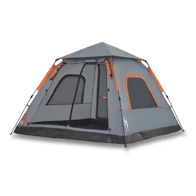 (Grey and orange, x x cm) vidaXL Camping Tent Dome 5-Person Lightweight Tent Dome Tent Quick Rel