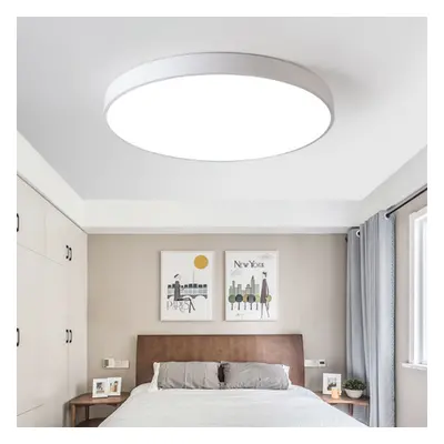 (White, 30W) LED Ceiling Light Ultra Thin Flush Mount Kitchen Round Home Fixture