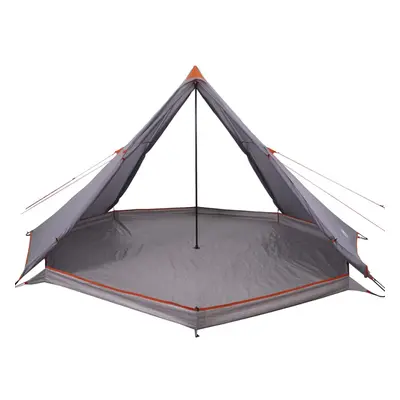 vidaXL Family Tent Tipi 8-Person Patio Camping Tent Grey and Orange Waterproof