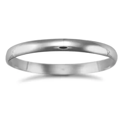 Jewelco London Silver D shape Slave Bangle - Ladies - ABG022