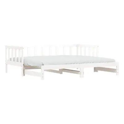 (white, x cm) vidaXL Daybed with Trundle Sofa Bed Guest Bed Sleeper Sofa Solid Wood Pine