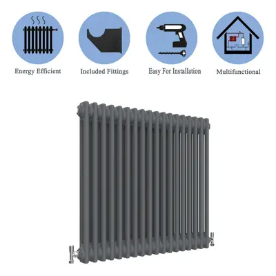 (Anthracite , 600*830mm) Cast Iron Style Radiators