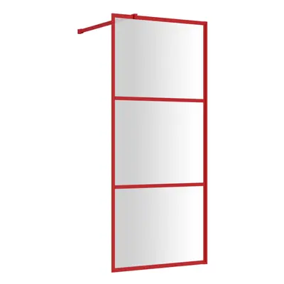 vidaXL Walk-in Shower Wall Bath Screen Shower Screen with Clear ESG Glass Red