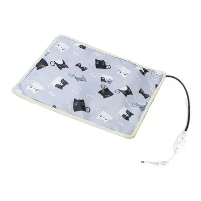 (Grey) Pet Electric Heating Pad Dog Warm Bed Pet Temperature Adjustable Waterproof Mat for Dogs,