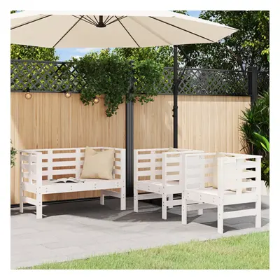 vidaXL Garden Lounge Set Piece Outdoor Lounge Set White Solid Wood Pine