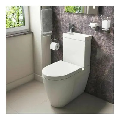 Nes Home Space Saver Combo In WC Close Coupled Toilet Seat & Basin