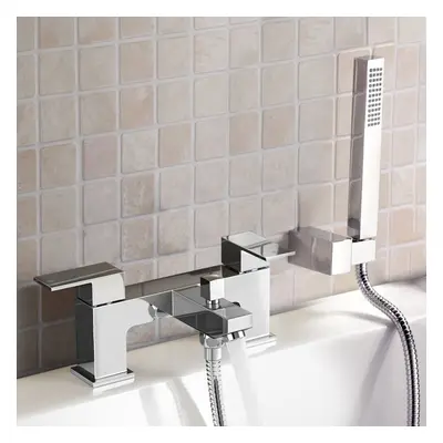 Leon Bathroom Basin Mixer Tap, Bath Shower Mixer Tap & Waste Chrome