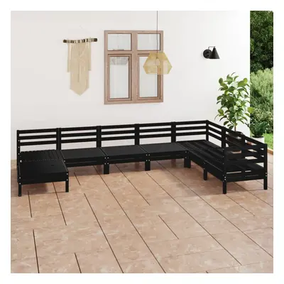 vidaXL Garden Lounge Set Outdoor Lounge Set Piece Solid Wood Pine Black