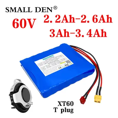 (60V 3.4Ah) Rechargeable Lithium-ion Battery For Electric Unicycle, 60v, 18650Ah, 2.2Ah, 3ah, 3.