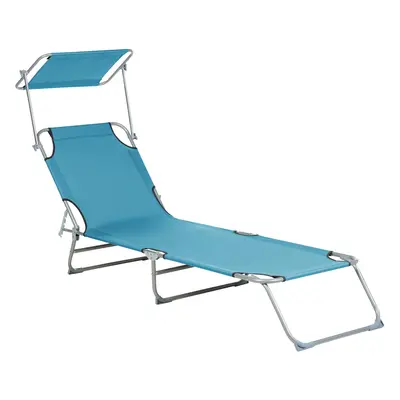 Sun Lounger Metal Turquoise FOLIGNO