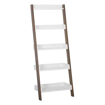 5 Tier Bookcase MOBILE TRIO Dark Wood-White