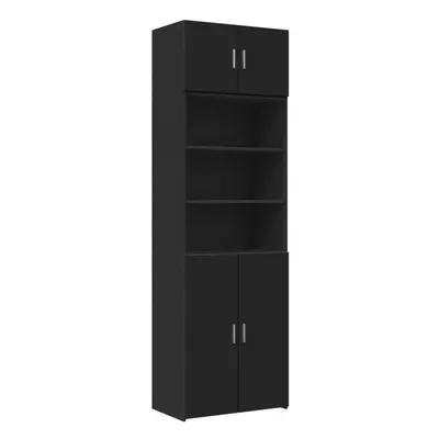 (black) vidaXL Storage Cabinet Side Cabinet Sideboard Home Cupboard Engineered Wood