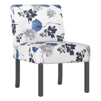 vidaXL Slipper Chair Accent Chair Fabric Chair Sofa Chair Blue Flower Fabric