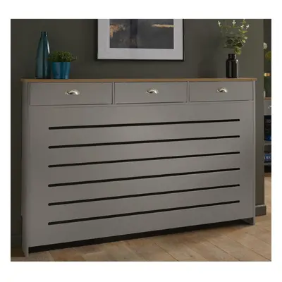 Vale Designs Storage Radiator Cover with Drawers - Grey Large x 815mm