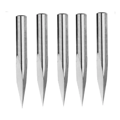 5pcs 6mm Shank 0.1mm Tip Degree Tungsten Steel Engraving Bit CNC Tool