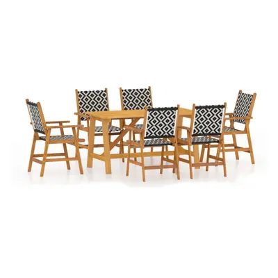 (140 cm table length/7) vidaXL Solid Wood Acacia Garden Dining Set Furniture Multi Sizes 3/5/7/9