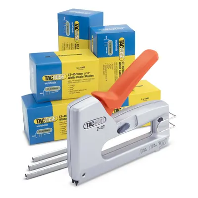 Tacwise Z-CT Heavy Duty Duo Metal Cable Tacker with 25,000 White Staples, Uses CT-45 and CT-60 S