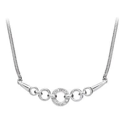 Jewelco London 9ct White Gold Round 5pts Diamond Circle Lavalier Necklace inch 46cm - PNEAXL0152