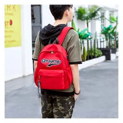 (Red) 15.6 Inch USB Laptop Backpack Waterproof School Bag Travel Camping Handbag Shoulder Bag