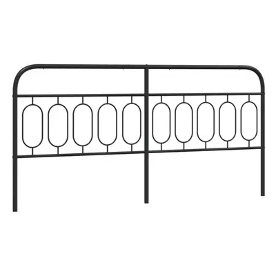 vidaXL Metal Headboard Bedroom Home Bed Header Bed Headboard Black cm