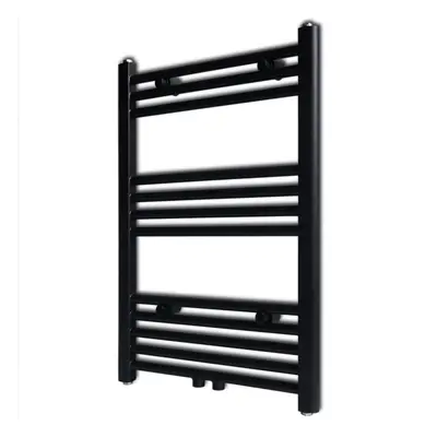 Straight Steel Towel Rail Central Heating Bathroom Radiator Black x mm