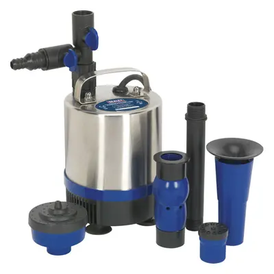 Stainless Steel Submersible Pond Pump - 1750L/Hr - x Fountain Heads - 230V