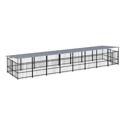 (782 x x cm) vidaXL Outdoor Dog Kennel Steel Puppy Crate Pet Cage Enclosure Multi Sizes