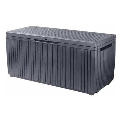 Keter Garden Storage Box Springwood 305L Outdoor Entryway Trunk Chest Bench