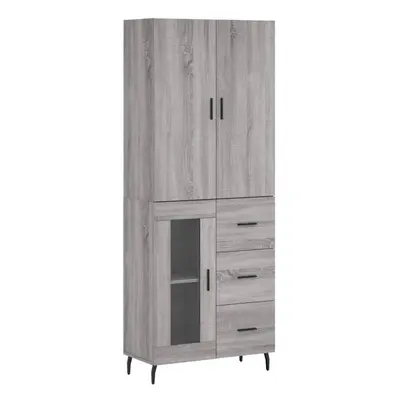 (grey sonoma, glass door drawers) vidaXL Highboard Sideboard Storage Cabinet Side Cabinet White 