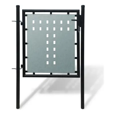 vidaXL Single Door Fence Gate 100x150cm Black Outdoor Garden Fencing Barrier