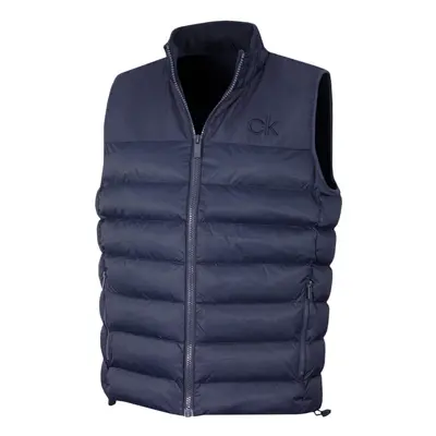 (L, Navy) Calvin Klein Mens Lassen Padded Water Repellent Golf Gilet