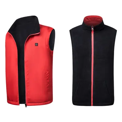 (Red, 4XL) Electric USB Winter Heated Vest Men Women Heating Jacket Winter Body Warmer