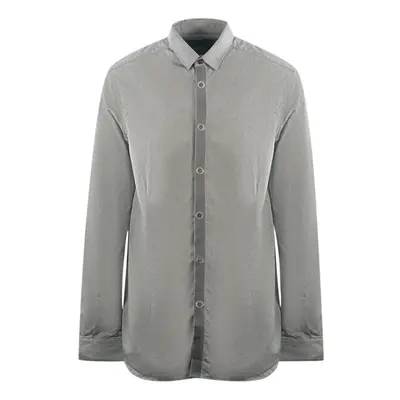 (L) Diesel Black Gold Plain Grey Long Sleeve Shirt