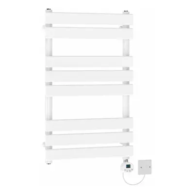 (800x500mm) NRG Pre-Filled Electric Heated Towel Rail Thermostatic Radiator Bathroom Flat Ladder