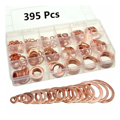 395Pc Copper Flat Ring Washer Gaskets Fitting Metric Sz Electrical Automotive