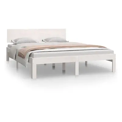 (white, x cm) vidaXL Bed Frame Bedroom Bed Base Bedstead Mattress Foundation Solid Wood