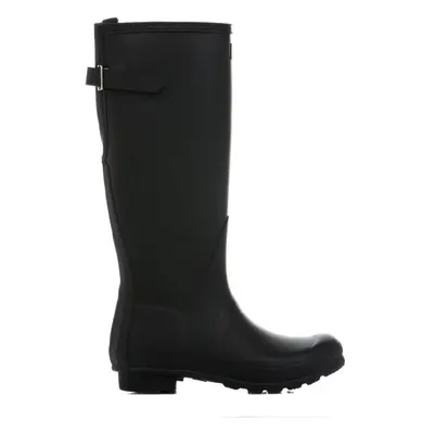 (UK 4) Hunter Womens Black Original Back Adjust Wellington Boots