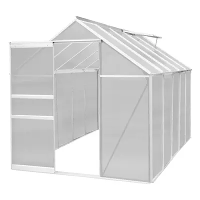 (6ft x 10ft, Without) Polycarbonate Greenhouse Silver Aluminium Walk In