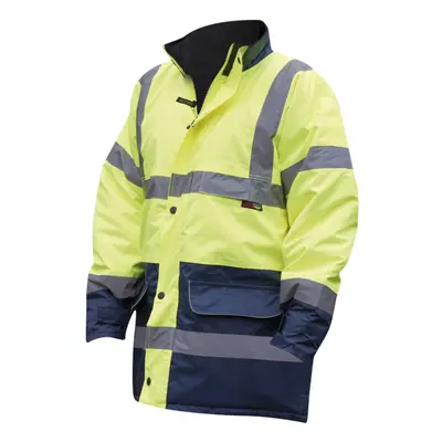 (M, Fluorescent Yellow) Warrior Mens Denver High Visibility Safety Jacket