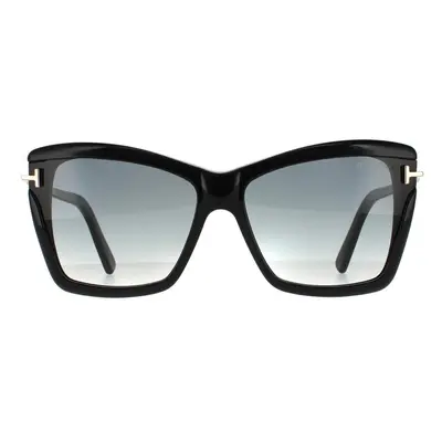 Tom Ford Sunglasses Leah FT0849 01B Shiny Black Smoke Gradient