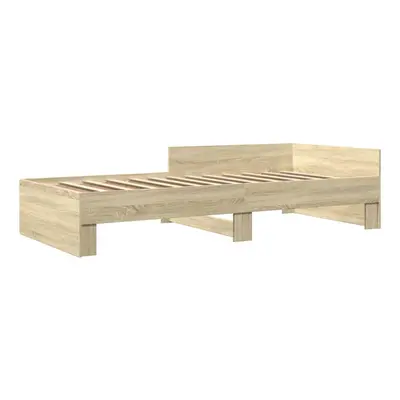 vidaXL Bed Frame Bed Base Sonoma Oak 75x190 cm Small Single Engineered Wood