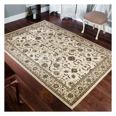 (KENDRA 137W Cream, x cm) Luxury Traditional Rugs Small Extra Large Hallway Runners Round Circle