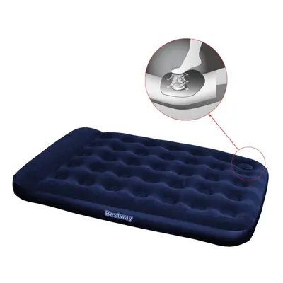 Bestway Inflatable Flocked Airbed Camping Air Mattress with Built-in Foot Pump