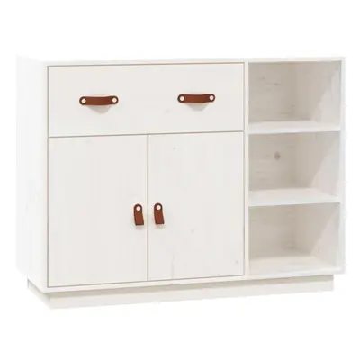 (white) vidaXL Solid Wood Pine Sideboard Home Organiser Side Cabinet Multi Colours