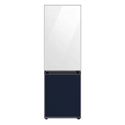 Samsung Bespoke 70/30 Total No Frost Fridge Freezer with Fixed Door Fixing Kit - White / Navy - 